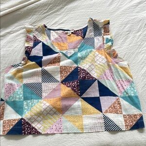 a.n.a Multicolor Patchwork Sleeveless Top